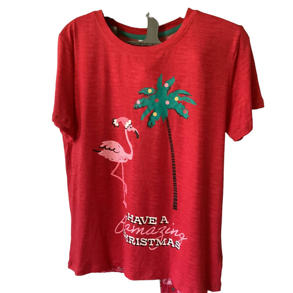 Jaclyn Intimates Have a Flamazing Christmas 2 Piece Pajama Set Size M NWT - Picture 3 of 6